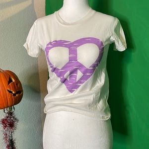 J.Gerard designer T white pink heart American apparel base